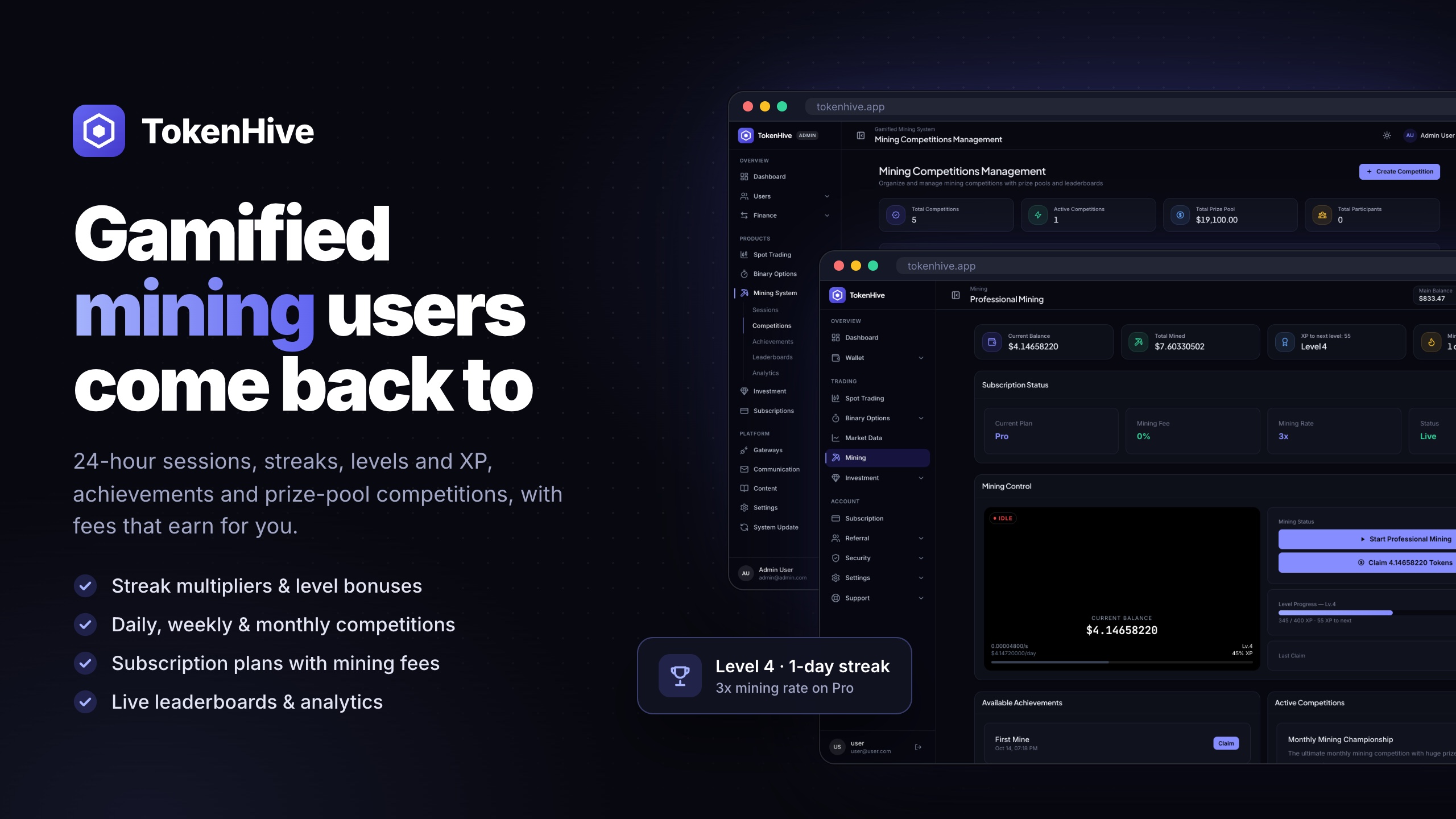TokenHive - Crypto Trading Platform with Spot Exchange, Binary Options, Mining & ICO Launchpad